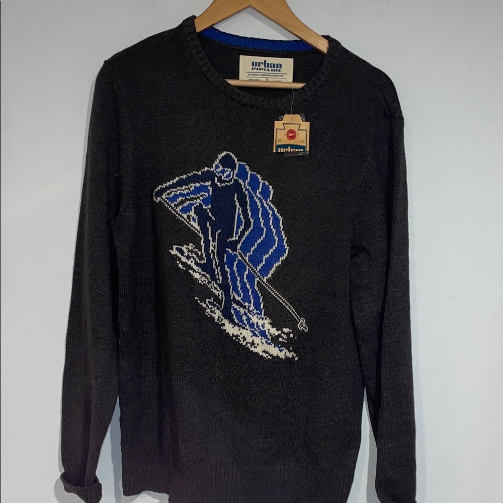 Urban Pipeline Men's Charcoal Ski Sweater New! Sz Large